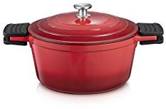 Tescoma Kasserolle mit Deckel BORDEAUX ø 24 cm, 4,7l I Premium Antihaft, für Alle Herdarten & Backofen I Edelstahl & Silikongriff I Rückfließ-Deckel, stilvoll & pflegeleicht