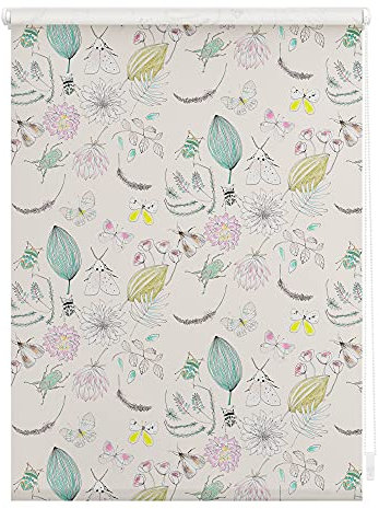 Lichtblick Klemmfix Tageslicht-Rollo mit Motiv, ohne Bohren, Blickdicht, Seitenzugrollo, Made in Germany, Julia Schumacher My Bohemian Garden - Bunt 90 cm x 150 cm (B x L)