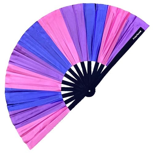 Pride Fans Bisexual Large Loud Clack Folding Fan Festival Hand Fan Chinese Folding Fan for Women Men Dance LGBTQ Pride Hand Fan