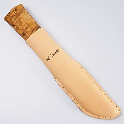 H. Roselli R151 Leuku-Messer klein, Carbon-Stahl & Maser-Birke, traditionelles Messer der Sámi, Messer, Axt & Machete in einem traditionellen Outdoor-Tool