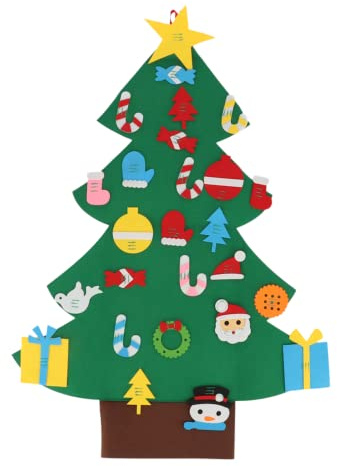 TIENDA EURASIA® Arbol de Navidad de Fieltro - Arboles de Navidad Originales - Adornos Navidad - Decoracion Navidad - Navidad Casa (63558 - Arbol Navidad Fieltro 93x70 cm)