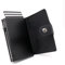 Stealth Wallet - Porte-Cartes Minimaliste - Portefeuilles Pop-up avec Blocage RFID/NFC - Porte-Cartes de Crédit Léger avec Rangement pour Les Espèces (Noir Aluminium avec Cuir de Cheval Fou Noir)