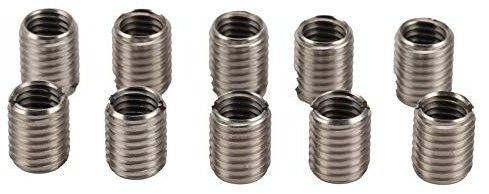 10 Stück Gewindeeinsätze, Innengewinde M10 x 1,5 mm Außengewinde M12 x 1,75 mm Reduziermutter Reparaturwerkzeug Set, Befestigungsteile mit unterem Loch