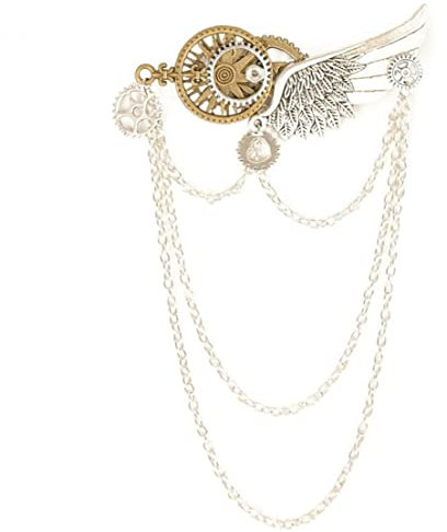 Engel Wings Kette Brosche Vintage Steampunk Wings Brosche Gothic Gears Kette Pins Quaste Kette Brosche Für Frauen Männer