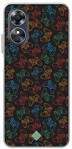 Movilshop Funda para [ OPPO A17 ] Dibujo Gamers [ Mandos Xbox ] de Silicona Flexible Transparente Carcasa Case Cover Gel para Smartphone.