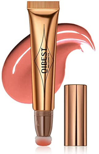Flüssige Kontur Beauty Wand, Gesichts Highlighter und Bronze Stick mit Kissen Applicator befestigt, Schimmer lange anhaltende seidige Creme Gesicht Highlighter Bronze Make-up Stick (02# Creme-Rosa)