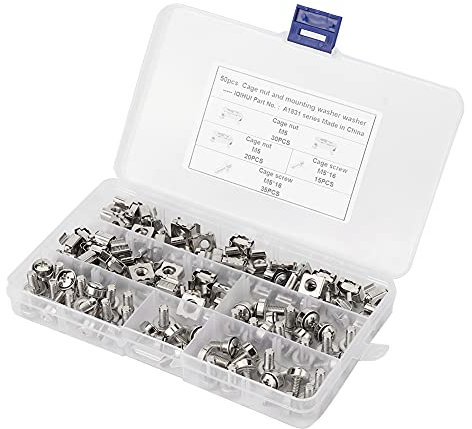 M5 Käfigmuttern 50 Stück M5x16 Schrauben 50 Stück Rostschutz für Käfigmuttern Muttern Schrauben M5 * 16 Schrauben M5 Käfigmuttern Käfigmuttern Muttern