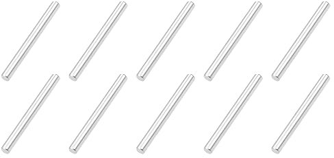 QUARKZMAN 3mm x 30mm Tassello Perni, Acciaio inossidabile x 50pz Cilindrica Perno，Spina Centraggio Perno di Supporto in Metallo per Fissaggio meccanico Industria, [Argentato]