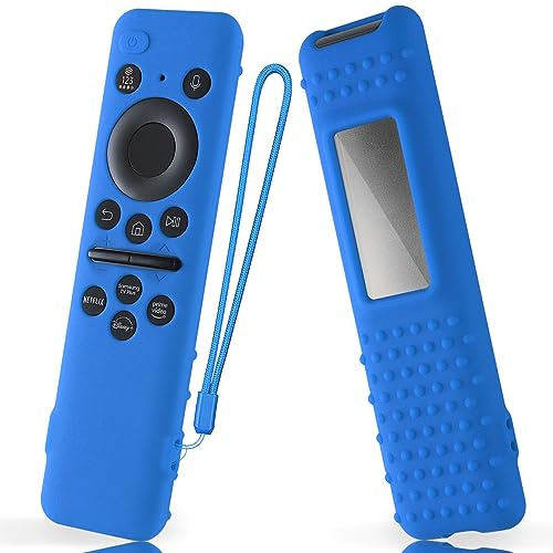 AKSHFETH Silicone Remote Case for Samsung TV Remote 2023 Model BN59-01432a BN59-01432J, 2023 8K Neo QLED HDR Smart TV, Sky Blue, Glow in Dark, Easy to Find, Full Protection, Enhanced Grip