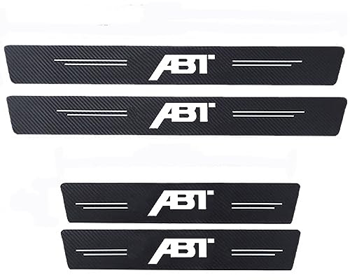 Afarin 4 Stück Kohlefaser Türschweller für Golf Jetta Beetle Tiguan ABT Logo Kick Plates antikratz Abnutzung