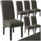 TecTake® Lot de 6 Chaises de Salle à Manger Moderne Chaise Ergonomique Confortable Chaise Design en Cuir synthétique Meuble Salon avec Pieds en Bois pour Salle à Manger, Salon, Coiffeuse, Chambre