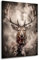 Kunstgestalten24 Leinwandbild Hirsch im Nebel Tier Wandbild Kunst Wanddeko