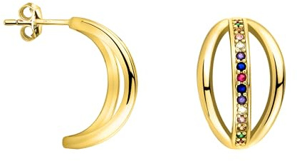 SOFIA MILANI - Damen Ohrringe 925 Silber - mit Zirkonia Steinen - Oval Ohrstecker