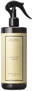 CERERÍA MOLLA 1899 | Spray Textil Hogar Moroccan Cedar | Para Prendas, Almohadas y Otros Textiles del Hogar | Ambienta Sin Dejar Manchas | Pulverizador en Pistola Manual | 500ml