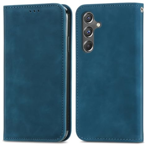 For Samsung A25 5G Case Leather Wallet Book Flip Folio Stand View Full Protection Cover with Stand Card Slots Magnetic Closure Compatible with Samsung Galaxy A25 5G Phone Cases Shockproof, Blue