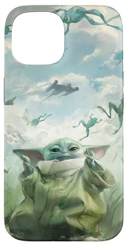 iPhone 15 Star Wars Grogu Floating Frogs and N-1 Starfighter Sky Case