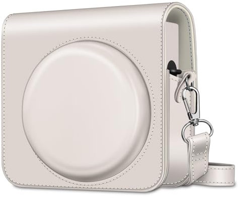 FINTIE Tasche für Fujifilm Instax Square SQ1 / Instax Square SQ40 Sofortbildkamera - Premium Schutzhülle Reise Kameratasche Hülle Abdeckung mit abnehmbaren Riemen, Weiß
