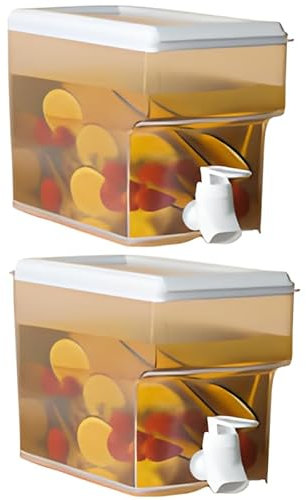 Distributeur de boissons 2 pièces avec robinet, distributeur de boissons pour réfrigérateur, distributeur de boissons au réfrigérateur pour limonade, jus froid, refroidisseurs infusés, thé glacé