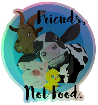 Friends Not Food - Adesivi olografici per uomo e donna
