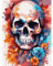 AIRDEA Crâne Peinture Numero Adulte, DIY Kit Activité Manuelle Peinture Acrylique, Abstrait Peinture par Numero Adulte avec Pinceaux et Acryliques pour la Décoration Maison 30x40 cm (Pas de Cadre)