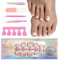 MrCuvaryas 120 Stück Falsche Fußnägel Kit, 12 Größen Künstlich Zehennägel zum Aufkleben, Full Cover Acryl Künstlich Fußnägel Tips für Damen Frauen Nagelkunst DIY (Nude-Verlauf, 120pcs)