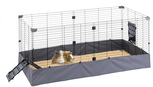 Ferplast Gehege für Meerschweinchen HUB 02, Ideal für kleine Tiere Käfig, Innen-/Außenbereich Tiergehege, Wasserdicht - Maschinenwaschbarer Boden, Erweiterbar und Modular, 140 x 71 x 59,5 cm
