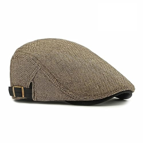 Dalababa Mens Tweed Flat Cap, Classic Herringbone Beret Hat, Adjustable Fashion Newsboy Driving Hunting Irish Gatsby Ivy Golf Duckbill Cap