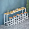 Mesa moderna de barra de desayuno para cocina y hogar, mesa alta para radiador, mesa de bar al aire libre para restaurante, nogal claro, 160 x 30 x 100 cm