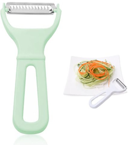 sparschäler spiralschneider gemüse julienneschneider karotten schneider gemüseschäler schäler zoodles zucchini spaghetti schneider,Sparschäler für Juliennestreifen aus Edesltahl, Grün