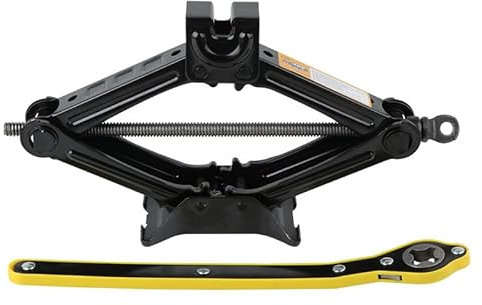WODHMIEY 2T Scherenwagenheber Set, Kfz Reparatur Werkzeuge, Kfz Lift Hebewerkzeug, Auto Reparaturset mit Ratschen-Schlüssel, für Autoreifenwechsel, Kompatibel mit Pkw, SUV, MPV, Tragbar (2T)