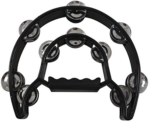 Fangxuee Compact Double Half Moon Music Tambourine Percussion Tamborine Drum