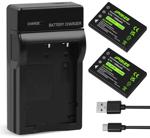 iPrize 2X Batterie NP-60 1500mAh et Chargeur pour Fujifilm FinePix 50i, 601, F401, F410, F601, M603