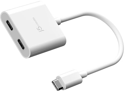 j5create AR Glasses USB-C Video and Charging Adapter, Support 4K@240Hz | 100W PD Pass Through Charging, for XREAL, Viture, Rokid, Steam Deck, ROG Ally, Switch, iPhone 17/16/15 (JCA164)