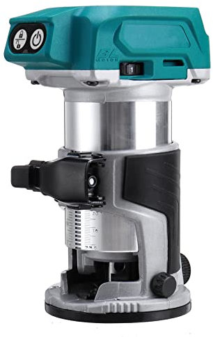 Rifilatore Fresatrice Verticale, Trimmer manuale elettrico senza spazzole a 5 velocità Router for legno con presa inclinata senza fili Incisione for la lavorazione del legno for batteria da 18 V per L