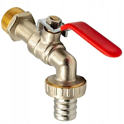 Gartenzapfhahn Messing 1/2 – Robuster Kugelhahn mit Hebelgriff, Schlauchanschluss, PN30 (30 Bar), vernickelt & korrosionsbeständig