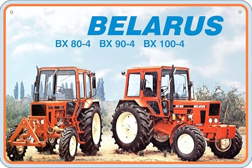 Blechschild Schild 20x30cm - Belarus Traktor Trecker DDR BX 80-4 90-4 100-4