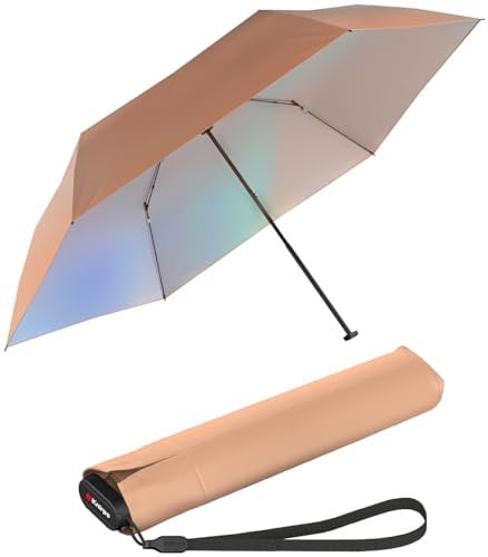 Knirps Taschenschirm US.050 Ultra Light Slim Manual mit UV- und Hitzeschutz mit irisierender Beschichtung - peach
