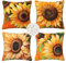 Outdoor Kissen Wetterfest Kissenbezug 30x30 4er Set Orange Kissenbezüge Dekorative Outdoorkissen Sonnenblume Sofakissen Zierkissenbezüge Couch Kissen für Sofa Wohnzimmer Garten Deko Kissen -LI322