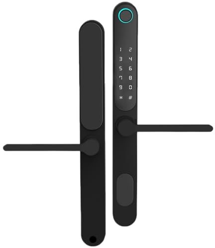 Manija de puerta inteligente, Cerradura de muesca inteligente sin llave for exteriores, resistente a la intemperie, de doble cara, con teclado Digital Bluetooth, cerradura de puerta de aluminio con hu