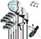 COSTWAY Komplett Golfschläger Set Damen, 15 teilges Golf Set Rechtshänder mit Golftasche & Regenhaube, Golfschlägersätze mit #1 Driver, #3 Fairway-Holz, Hybrid, Eisen & Putter (Grün)