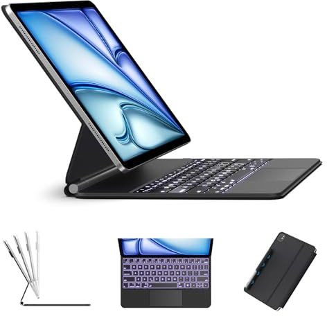 Magic Keyboard Case for iPad Pro 11-inch (2024 M4) Pro 11(5th Gen)-Backlit Keyboard with Multi-Touch Trackpad, Magnetic Apple Pencil Holder,Adjustable Floating Stand, Protective Cover