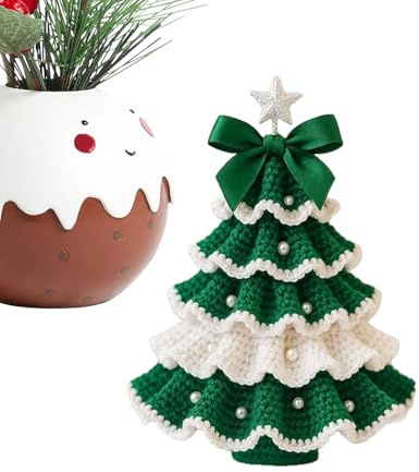 Generico Kit Uncinetto per Principianti | Set Lavorazione A Maglia Albero Di Natale | Set Maglia Arte Craft Per Donne Uomini Hobbisti Appassionati Amici Decorazioni Feste