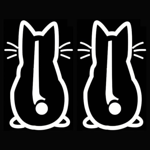 WUYJI Decalcomanie per auto,adesivi per tergicristalli a forma di gatto, adesivi per parabrezza posteriore dell'auto, adesivi per laptop
