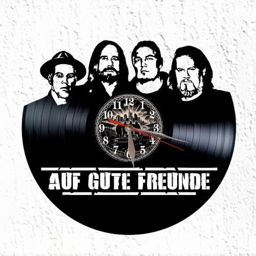 VINY WOODY Wanduhr aus Vinyl-Schallplatte, Deutscher Rock, 30 cm (Wanduhr)
