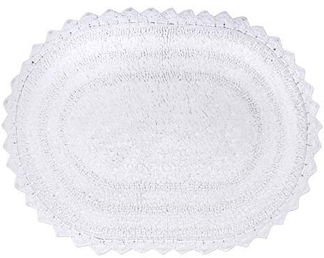 DII Crochet Collection Wende-Badematte, klein, oval, 43 x 61 cm, Weiß