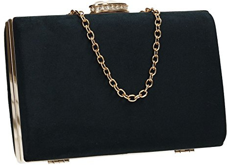 SwankySwans Surrey Suedette Velvet Womens Elegant Ladies Party Prom Wedding Bridal Box Clutch Bags - Navy blue One Size