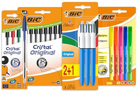 Bic Student Kugelschreiber, Textmarker und 4 Farbstifte