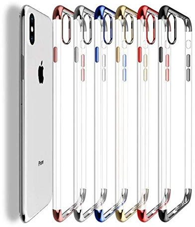 Handy Lux® Schutz Hülle Clear Cover Transparent Case Durchsichtig Glänzend Silikon Tasche für Huawei P20 Pro, Rot