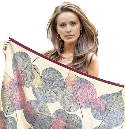 LA FERANI Halstuch Sommertuch lila 90x90 leicht Seidentuch Damen