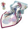 LA FERANI Halstuch Sommertuch lila 90x90 leicht Seidentuch Damen